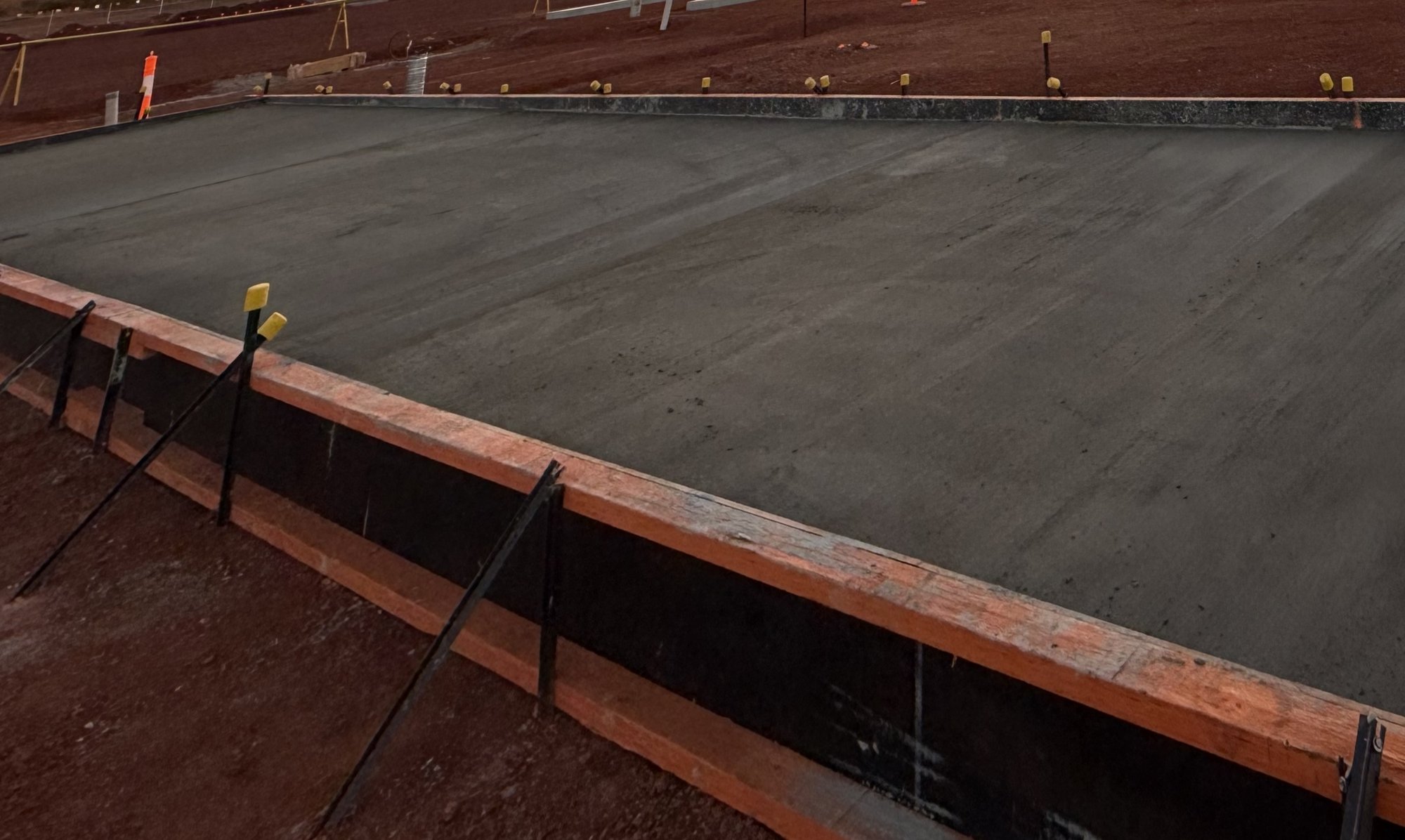 Cured slab at dusk on a remote WA site